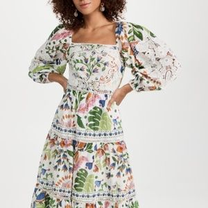 Farm Rio Summer Garden Midi Dress